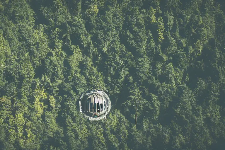 Image similar to sci fi nuclear containment buildings in a steep sided valley with trees, madman in gasmask fighting mutants, a sense of hope and optimism, birds overhead, stark light, day time, unsplash, national geographic, hd, high res