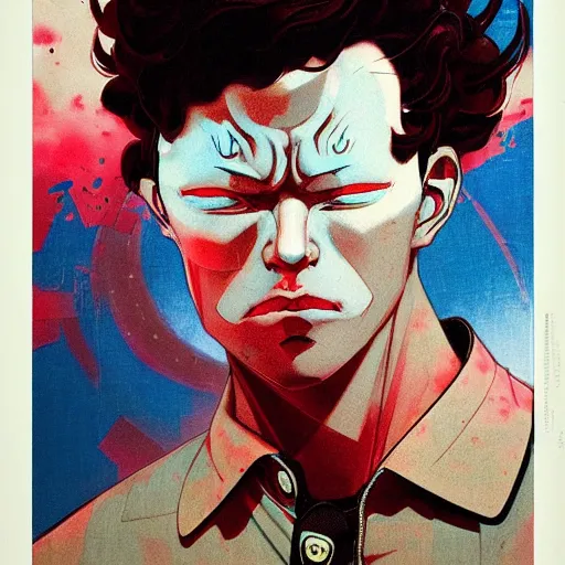 Image similar to prompt : soviet doomer portrait soft light painted by james jean and katsuhiro otomo and erik jones, inspired by akira anime, smooth face feature, intricate oil painting, high detail illustration, sharp high detail, manga and anime 1 9 9 9