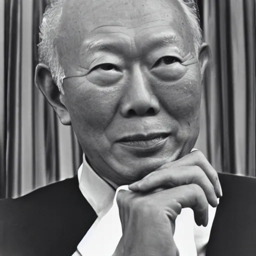 Prompt: lee kuan yew by alexander rodchenko