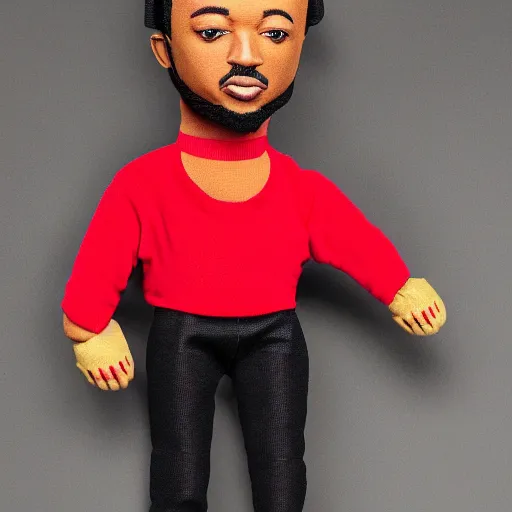 Prompt: plush doll of Kendrick Lamar, 8k