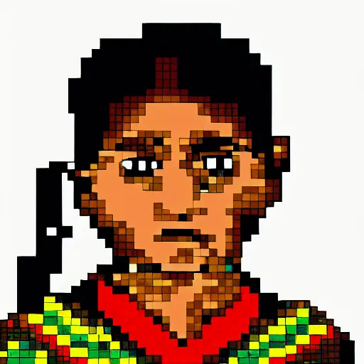 Image similar to sri lankan school kid, pixel art