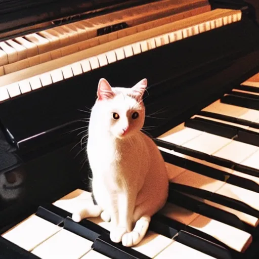 Image similar to “ cat sitting on piano ”