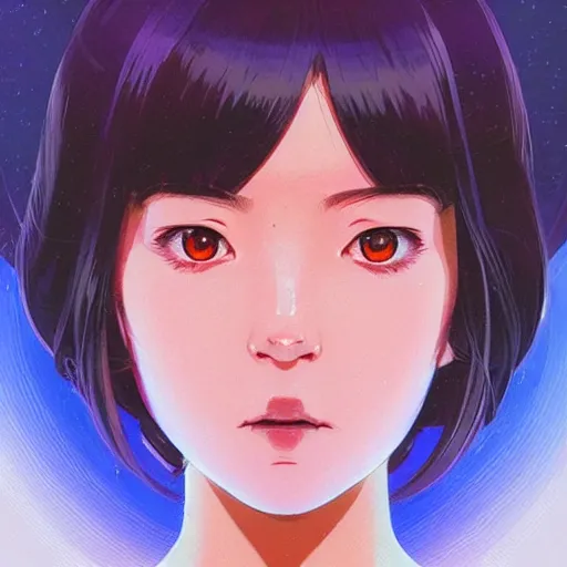 Prompt: A space girl with big and cute eyes, || VERY ANIME, fine-face, realistic shaded perfect face, fine details. Anime. realistic shaded lighting poster by Ilya Kuvshinov katsuhiro otomo ghost-in-the-shell, magali villeneuve, artgerm, Jeremy Lipkin and Michael Garmash, Rob Rey and Kentarõ Miura style, trending on art station
