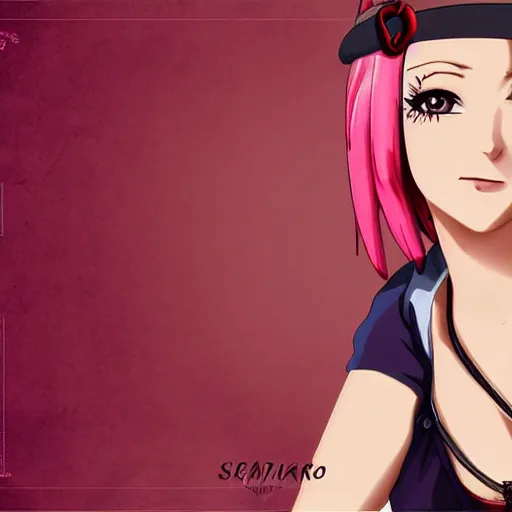 Prompt: Sakura Haruno; pin up model, portrait, anime