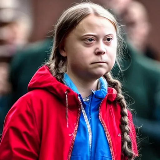 Image similar to greta thunberg displeased about many things