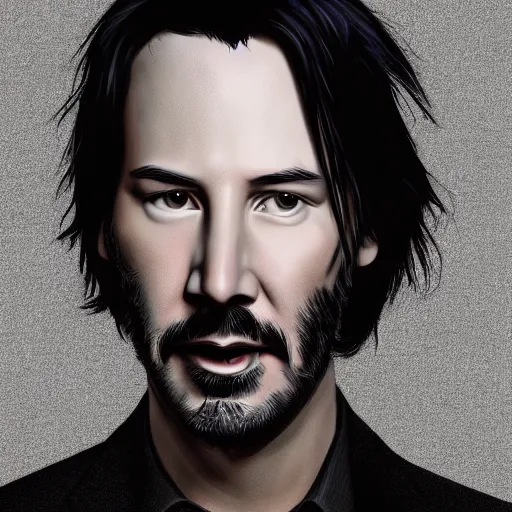 Image similar to a detailed portrait of keanu reeves art illustration, incredibly highly detailed and realistic, 8 k, sharp focus