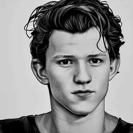 Image similar to tom holland close up, photorealistic, studio