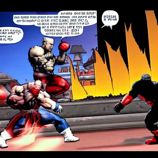 Image similar to wolf vs the punisher in street fighter