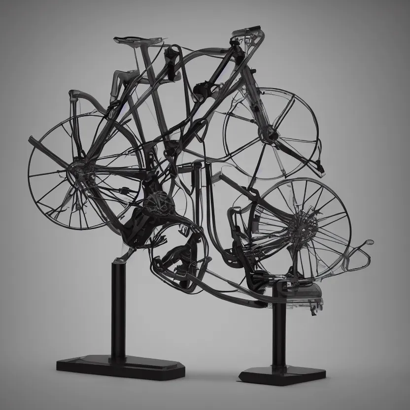 Prompt: a single readymade machine on a pedestal named 50cc d'air de paris, banal but mysterious, by Marcel Duchamp, studio packshot, 4k, hyperdetailed