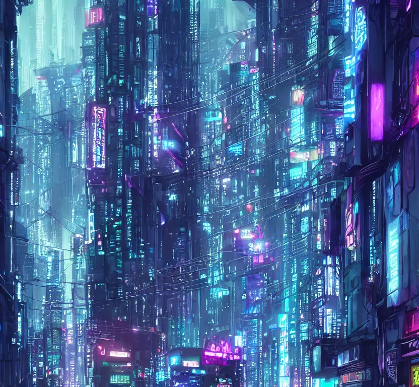 Cyberpunk City Street Night 4K PC Wallpaper