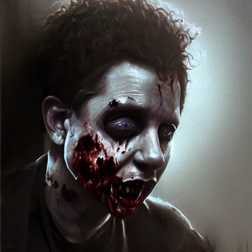 Image similar to color portrait of singer martin g. from depeche mode as a zombie, 7 days to die zombie, gritty background, fine art, award winning, intricate, elegant, sharp focus, cinematic lighting, digital painting, 8 k concept art, art by michael hussar, art by brom, art by guweiz and z. w. gu, 8 k