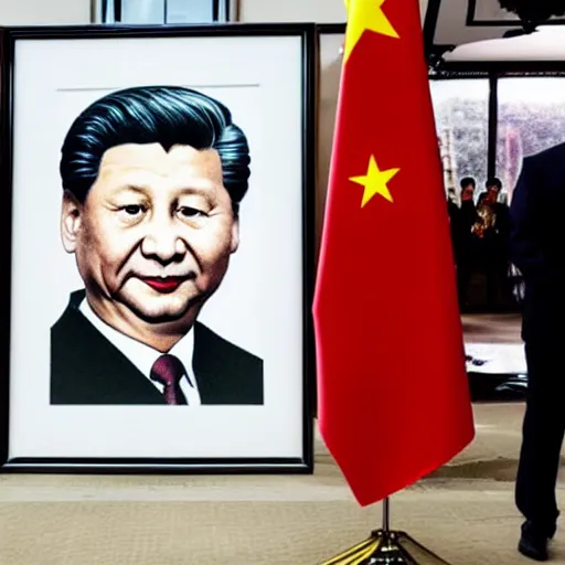 Prompt: The portrait of Xi Jinping with googly eyes