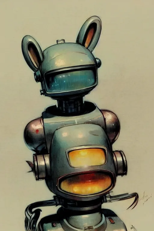 Image similar to ( ( ( ( ( 1 9 5 0 s retro future robot android 1 9 8 0 s robot rabbit. muted colors. ) ) ) ) ) by jean - baptiste monge!!!!!!!!!!!!!!!!!!!!!!!!!!!!!!