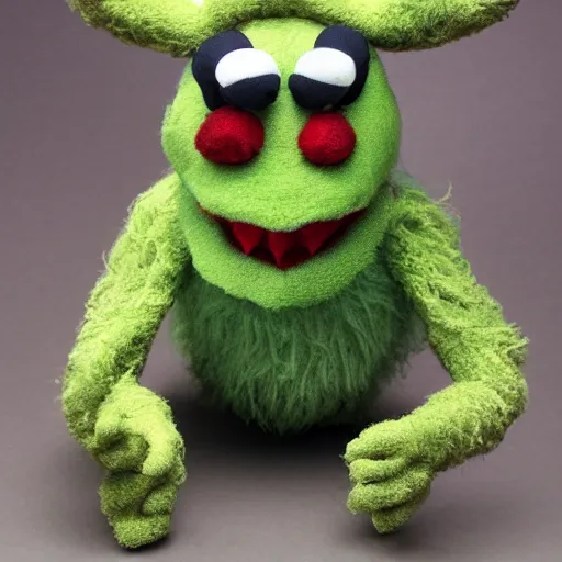 Image similar to satan red horned muppet