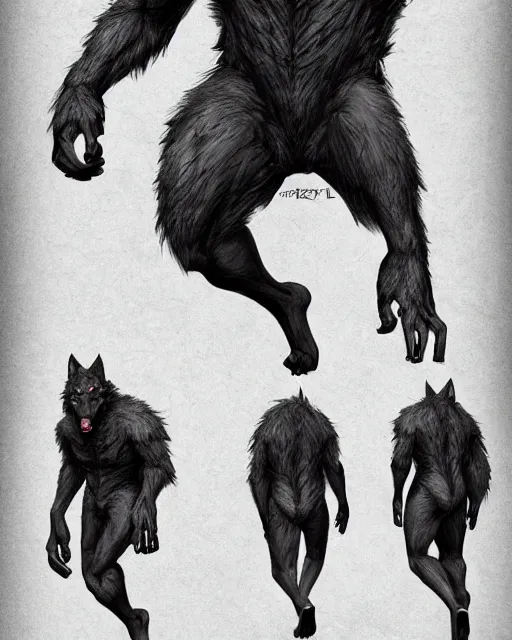 Image similar to werewolf concept design by Jerad S. Marantz, trending on artstation