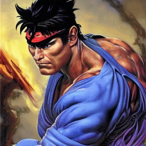 detailed portrait ryu from capcom street fighter 3,, Stable Diffusion