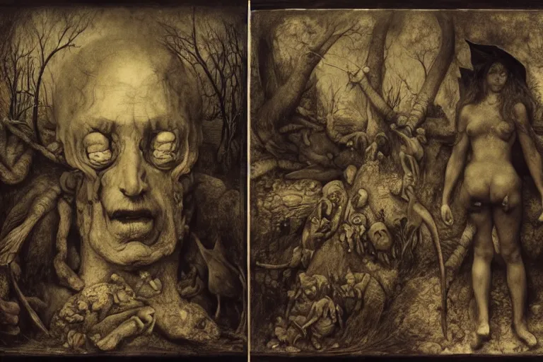 Prompt: joel peter witkin, beksinski, heironymus bosch, gustave dore