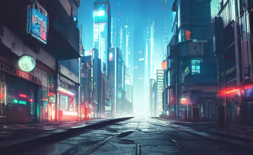 Image similar to photorealistic cyberpunk city streets. daylight. sunlight. lens flare. light fixtures. 8K. detailed. photorealism. artstation. 25mm f/1.7 ASPH Lens. ultra realistic