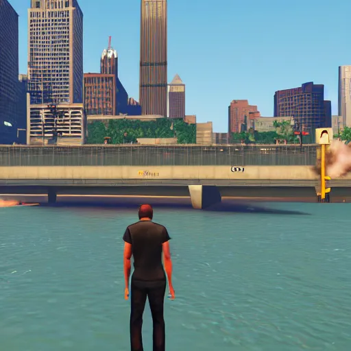 Prompt: in - game screenshot of grand theft auto 5 : chicago edition