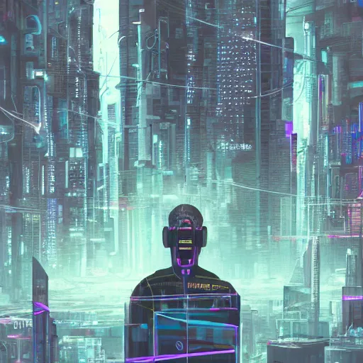 Image similar to liminal space cyberpunk