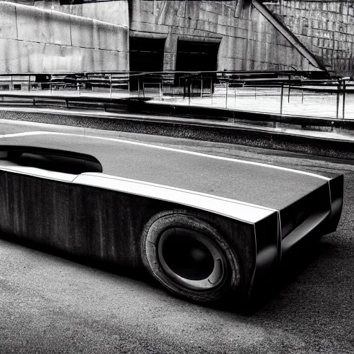 Image similar to brutalist - inspired car