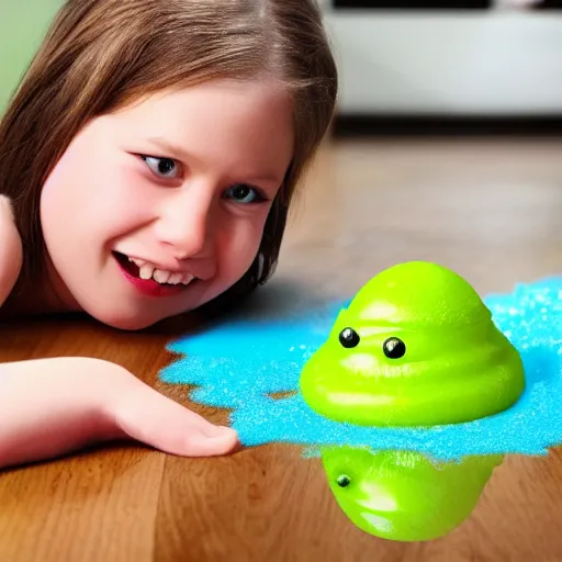 Image similar to slime monster, realistic, toy commercial photo