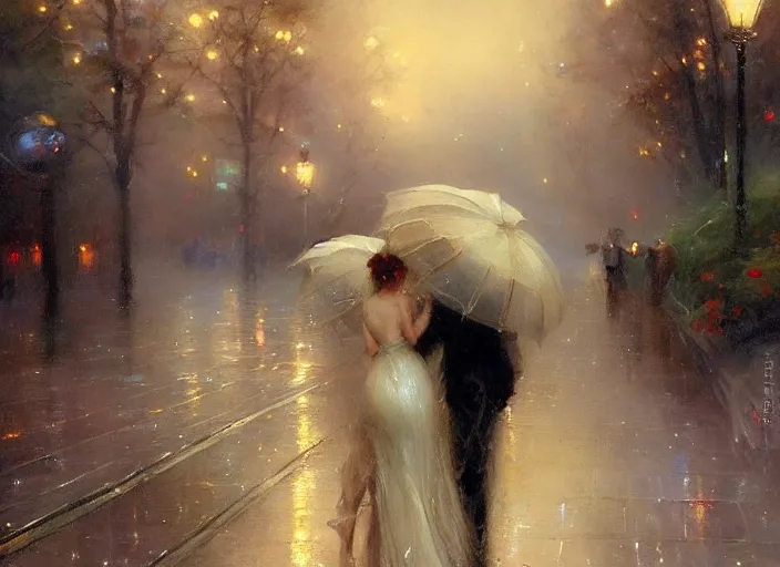 Image similar to errie victorian misty raining night alley by wlop and vladimir volegov and alexander averin and delphin enjolras and daniel f. gerhartz