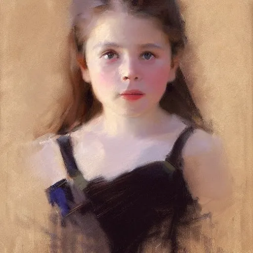 Prompt: beautiful portrait of a young girl by sargent and richard schmid, alla prima, juicy brush strokes, trending on cgsociety -