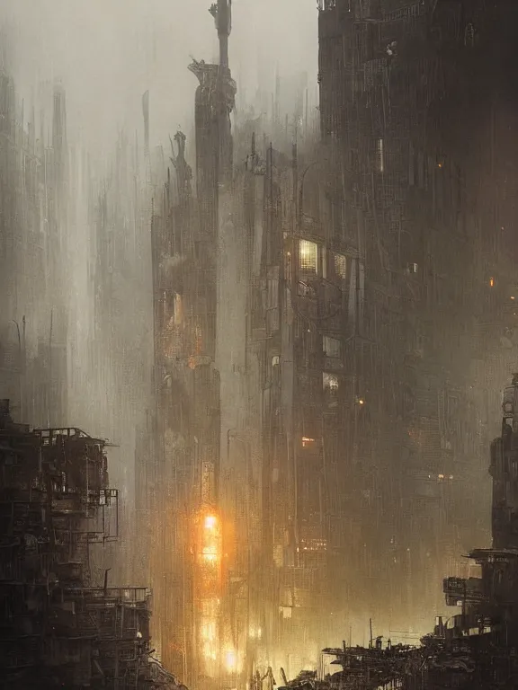 Image similar to a dark ruin city of a heart among the brutalism wreckage buildings in the rain,at dusk,by Hugh Ferriss,James Paick,Greg Rutkowski,aaron horkey,trending on pinterest,Blade Runner 2049,luxury,mythological,ultra realistic,high detail,golden ratio,cinematic lighting,maximalist