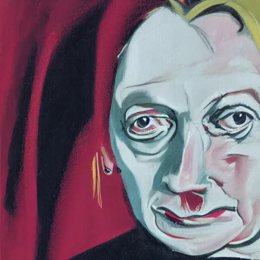 Image similar to francis bacon portrait of liz truss