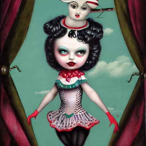 Image similar to circus in the style of mark ryden