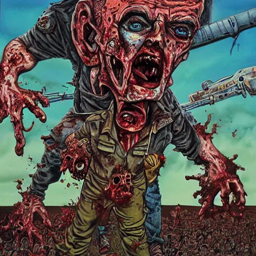 Image similar to zombie apocalypse by robert williams, detailed