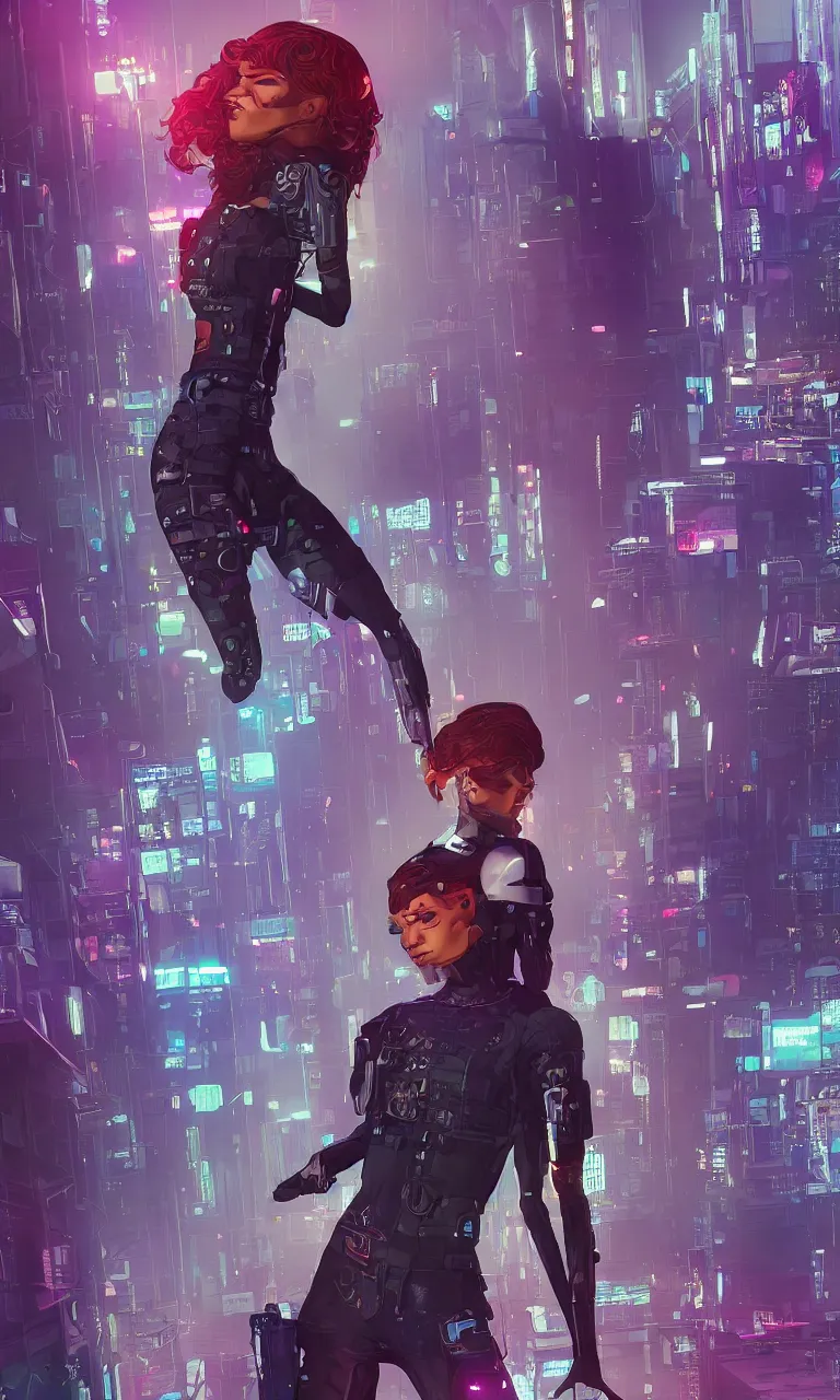 Image similar to zendaya crushing it as a cyberpunk hero standing on the rooftop of cybertown, art poster, full body, t - pose, character design, ambient lighting, 4 k, lois van baarle, ilya kuvshinov, rossdraws, alphonse mucha, jung gi kim, dylan kowalsk, artstation