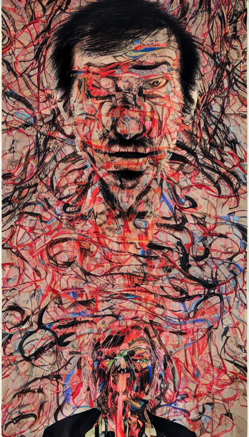 Image similar to portrait of a digital shaman, by zeng fanzhi