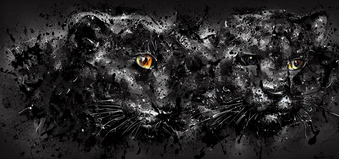 Image similar to the smooth panther, made of tar, sticky, full of tar, covered with tar, dripping tar, dripping tar, splattered tar, sticky tar. concept art, reflections, black goo, animal drawing, digital art, desktop background