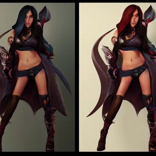 Image similar to character sheet of Megan Fox as a character in the game League of Legends, with a background based on the game League of Legends, 3d render, octane render, iRay, ray tracing, realistic, highly detailed, trending on artstation, 4k, cgsociety, unreal engine 5, redshift render, blender cycles, behance, cg