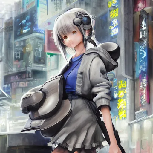 Image similar to dynamic composition, motion, ultra-detailed, incredibly detailed, a lot of details, amazing fine details and brush strokes, colorful and grayish palette, smooth, HD semirealistic anime CG concept art digital painting, watercolor oil painting of Clean and detailed post-cyberpunk sci-fi close-up schoolgirl in asian city in style of cytus and deemo, blue flame, relaxing, calm and mysterious vibes,, by a Chinese artist at ArtStation, by Huang Guangjian, Fenghua Zhong, Ruan Jia, Xin Jin and Wei Chang. Realistic artwork of a Chinese videogame, gradients, gentle an harmonic grayish colors. set in half-life 2, Matrix, GITS, Blade Runner, Neotokyo Source, Syndicate(2012), dynamic composition, beautiful with eerie vibes, very inspirational, very stylish, with gradients, surrealistic, dystopia, postapocalyptic vibes, depth of field, mist, rich cinematic atmosphere, perfect digital art, mystical journey in strange world