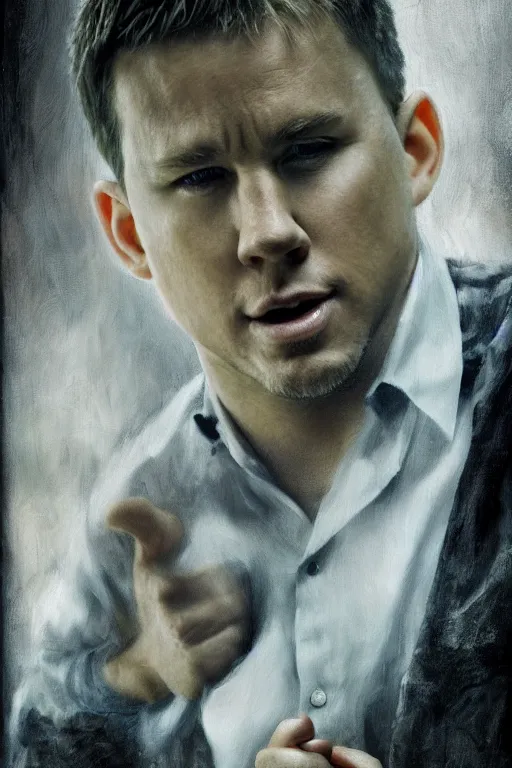 Image similar to channing tatum as a tater tot, oil on canvas, intricate, portrait, 8 k highly professionally detailed, hdr, cgsociety