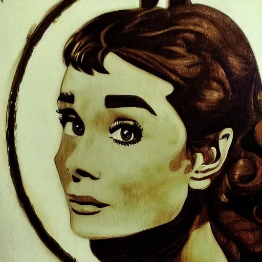 Prompt: audrey hepburn art by donatello