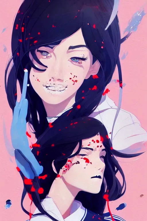 Image similar to a ultradetailed beautiful panting of a stylish woman wearing a sailor uniform, she has black hair, by conrad roset, greg rutkowski and makoto shinkai, trending on artstation