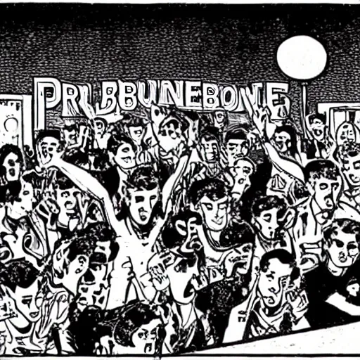 Image similar to robert crumb comic about pembroke pines flanagan high school students partying