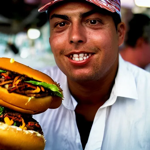 Image similar to close up portrait of a ronaldo nazario selling burgers in a rio de janeiro street, photograph, natural light, sharp, detailed face, magazine, press, photo, steve mccurry, david lazar, canon, nikon, focus