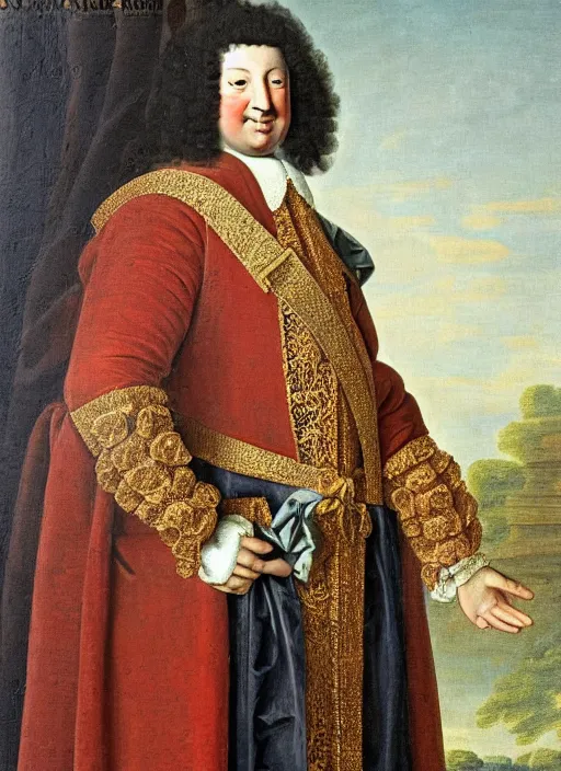 Image similar to portrait of Louis xiv of France in his coronation garb by hyacinths rigaurd