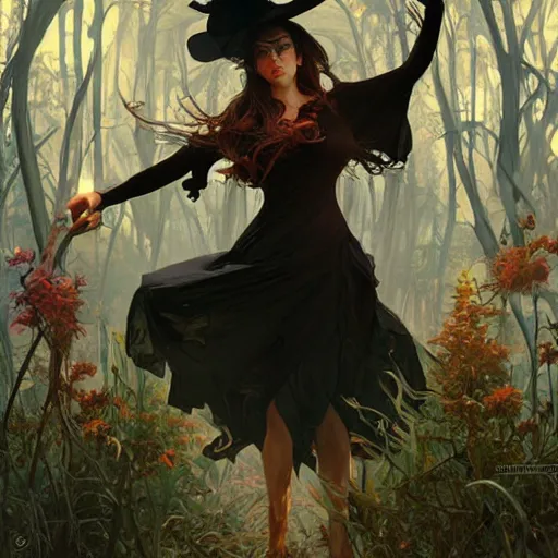 Image similar to witch by Stanley Artgerm Lau, greg rutkowski, thomas kindkade, alphonse mucha, loish, norman Rockwel