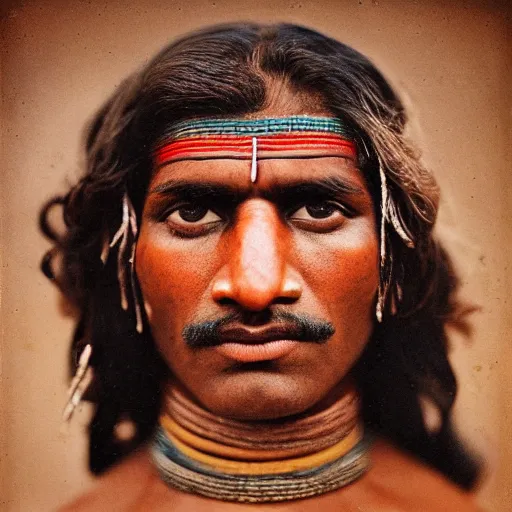 Image similar to color photo, closer up portrait of indian kushti wrestler by richard avedon, realistic, Leica, medium format, cinematic lighting, parallax, high resolution,