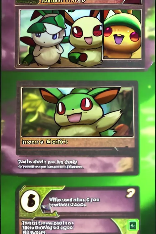 Image similar to teemo, a pokemon trading card of teemo, highly detailed pokemon trading card screenshot