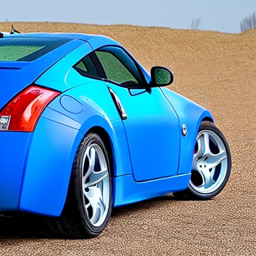 Image similar to a nissan 3 5 0 z with blue tires