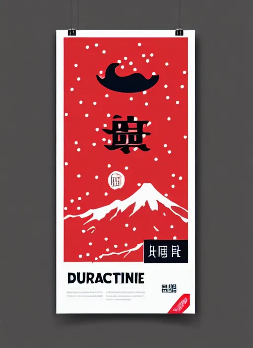 Prompt: poster design with duochrome contemporary typographic Japanese katakana, red and white colour palette, layout design, illustrator vector graphics