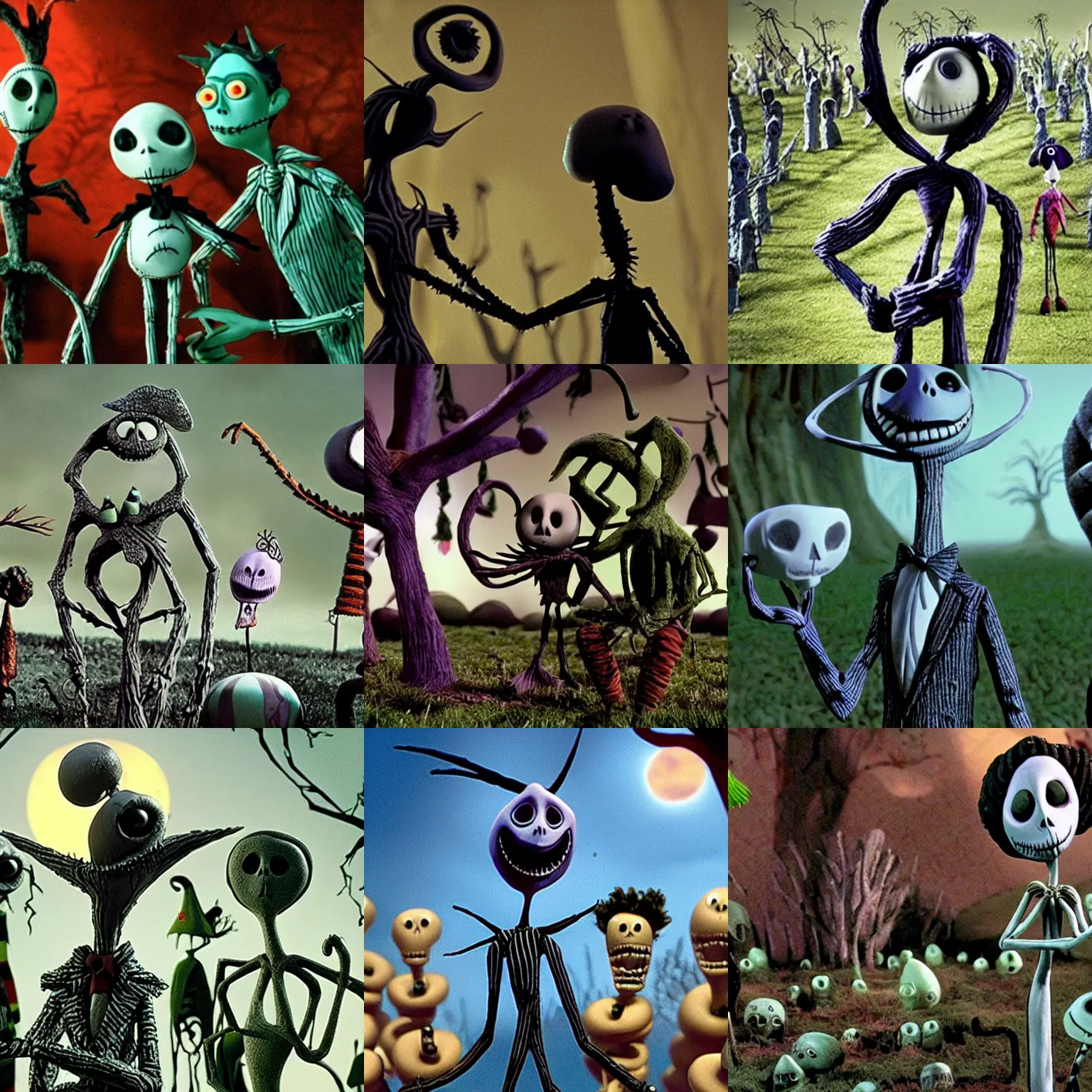 Prompt: film still from the tim burton claymation movie the nightmare before arbor day ( 2 0 0 7 )