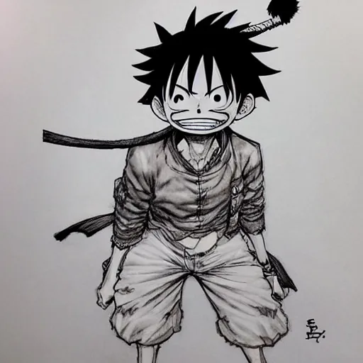 Image similar to luffy by kim jung gi